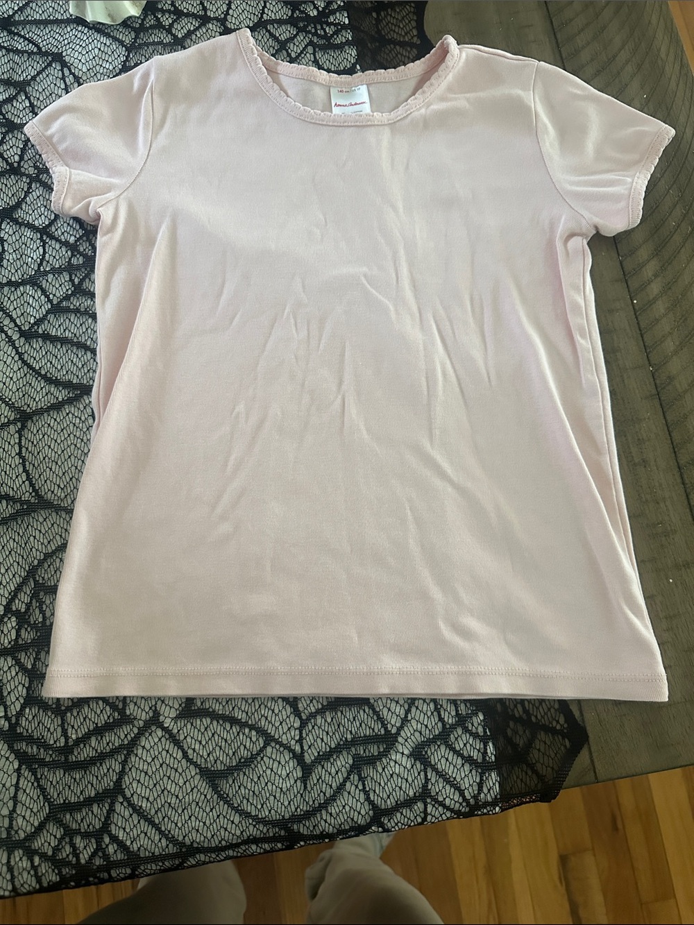 Hanna Andersson Pale Pink Short Sleeve Tee